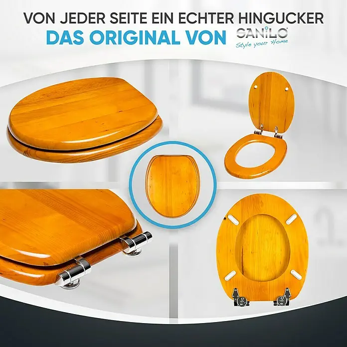 SANILO WC-Sitz Holz mit Absenkautomatik - Holz, Braun, Mit Absenkautomatik
