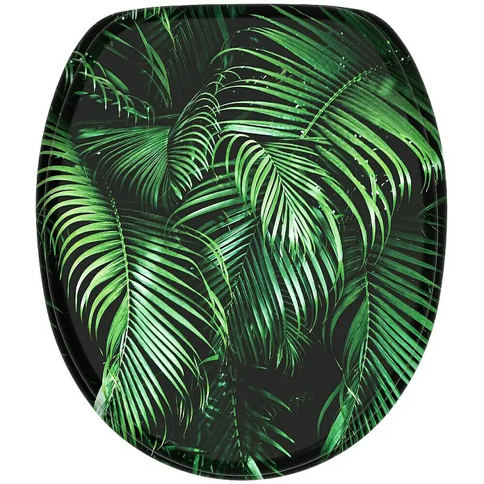 SANILO WC-Sitz Palmdream mit Absenkautomatik - MDF, Grün, Mit Absenkautomatik