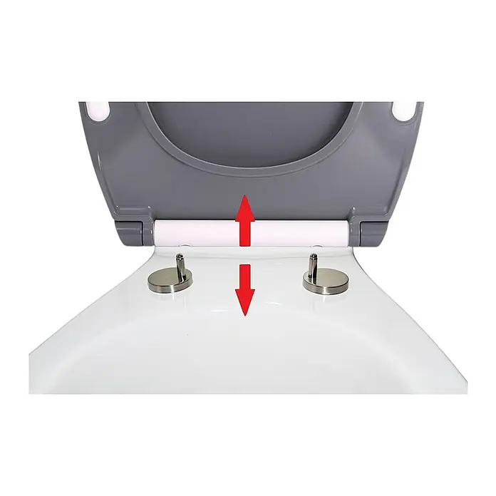 SANILO WC-Sitz Flat Grau mit Absenkautomatik - Kunststoff, Grau, Mit Absenkautomatik
