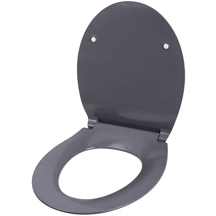 SANILO WC-Sitz Flat Grau mit Absenkautomatik - Kunststoff, Grau, Mit Absenkautomatik