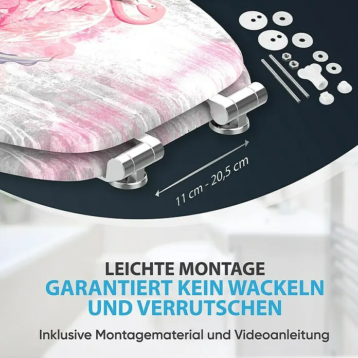 SANILO WC-Sitz Flamingo 2 mit Absenkautomatik - MDF, Pink, Mit Absenkautomatik
