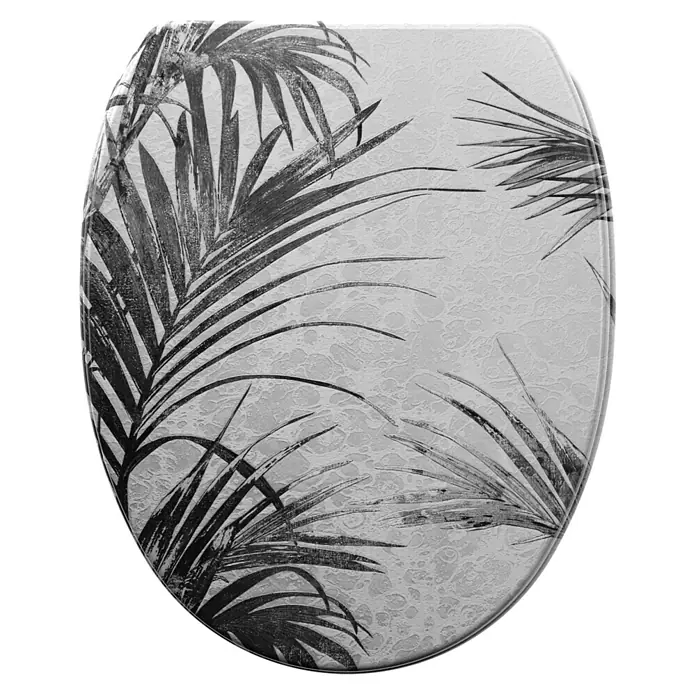 SANILO WC-Sitz Palmera mit Schnellverschluss - MDF, Grau, Mit Absenkautomatik