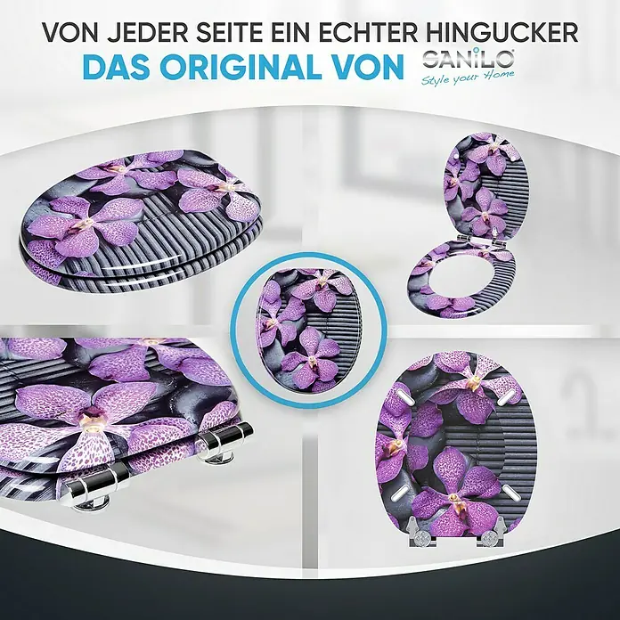 SANILO WC-Sitz Vanda mit Absenkautomatik - MDF, Violett, Mit Absenkautomatik