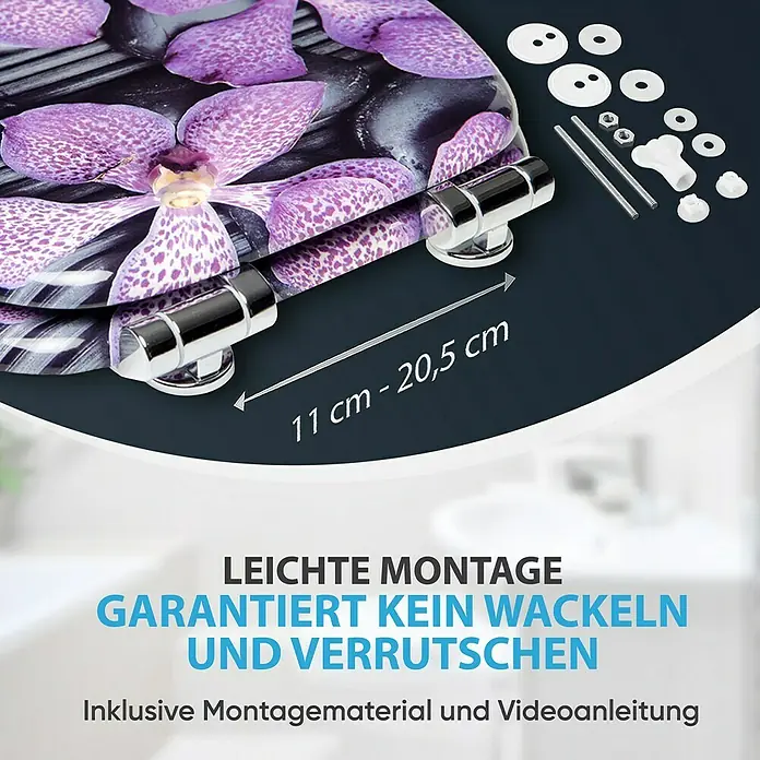 SANILO WC-Sitz Vanda mit Absenkautomatik - MDF, Violett, Mit Absenkautomatik