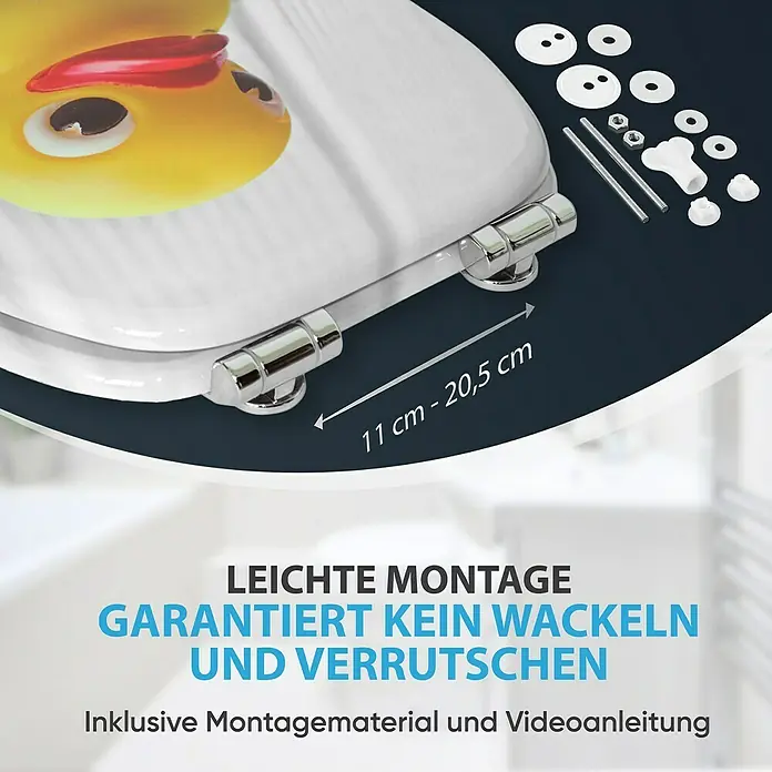 SANILO WC-Sitz Quietscheente mit Absenkautomatik - MDF, Gelb, Mit Absenkautomatik