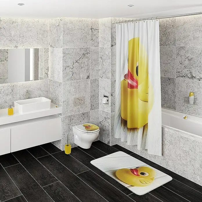SANILO WC-Sitz Quietscheente mit Absenkautomatik - MDF, Gelb, Mit Absenkautomatik