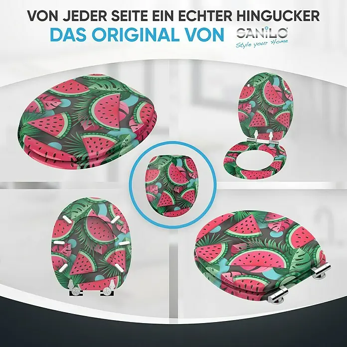 SANILO WC-Sitz Melone mit Absenkautomatik - MDF, Grün, Mit Absenkautomatik
