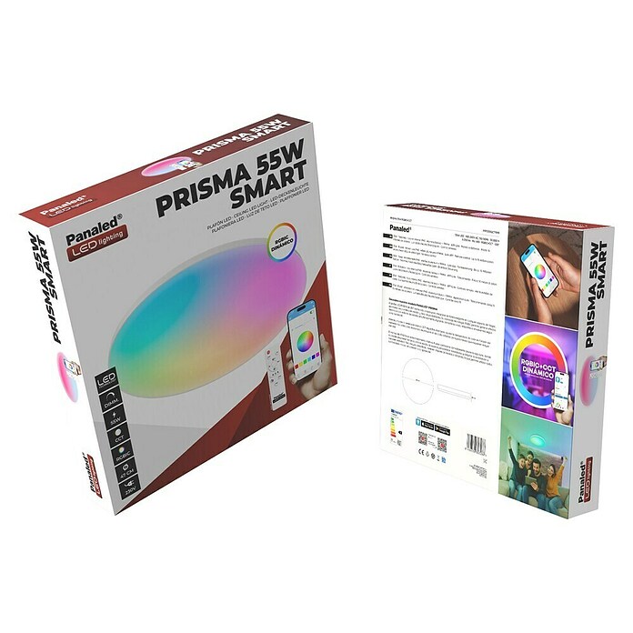 Panaled Plafón LED redondo Prisma (55 W, Ø x Al: 47 x 7 cm, Blanco, RGBW) | BAUHAUS