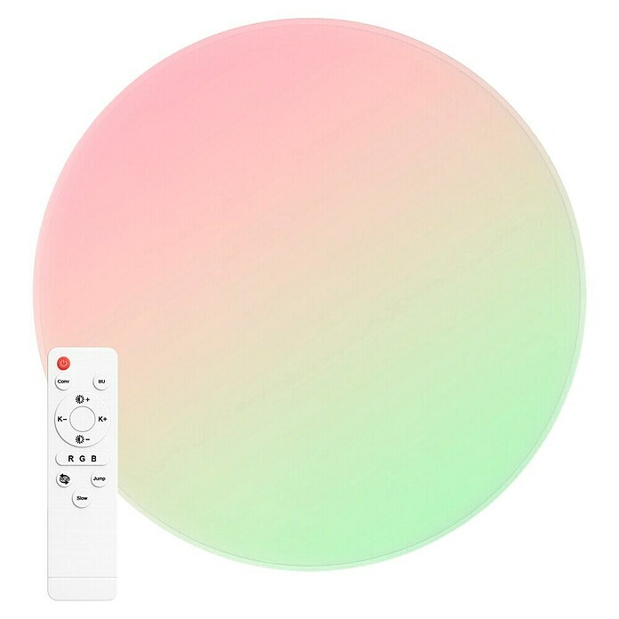 Panaled Plafón LED redondo Prisma (55 W, Ø x Al: 47 x 7 cm, Blanco, RGBW) | BAUHAUS