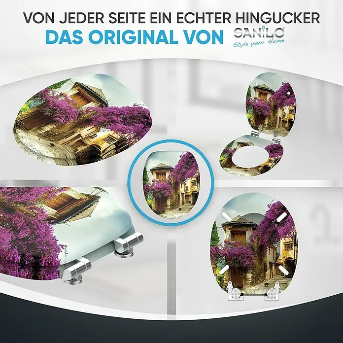 SANILO WC-Sitz Toskana mit Absenkautomatik - MDF, Violett, Mit Absenkautomatik
