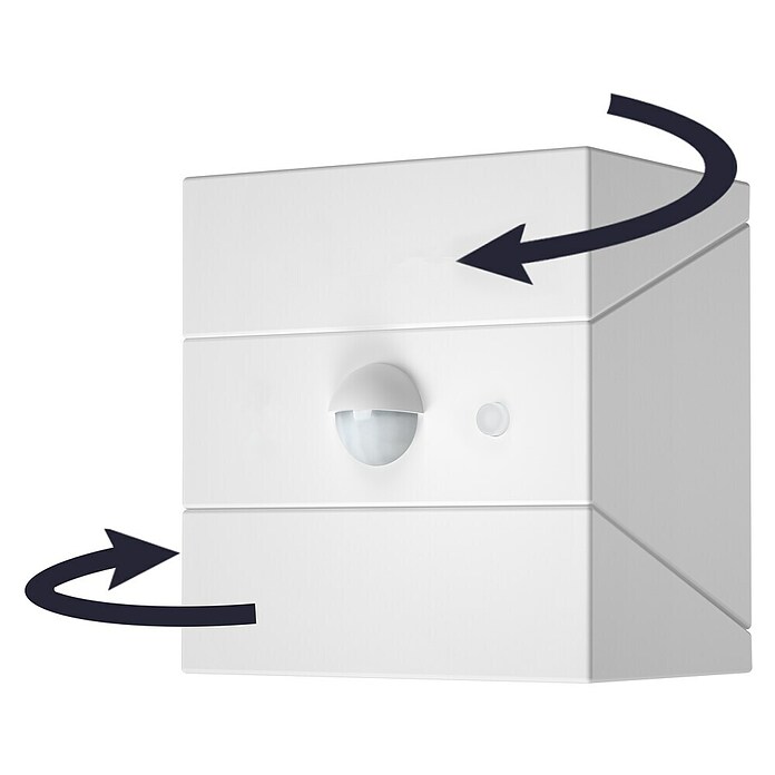Luceco Aplique solar para exterior Rubix (2,5 W, Blanco neutro, Blanco, Temperatura del color: 3.000 K - 6.000 K, Orientable 180°) | BAUHAUS