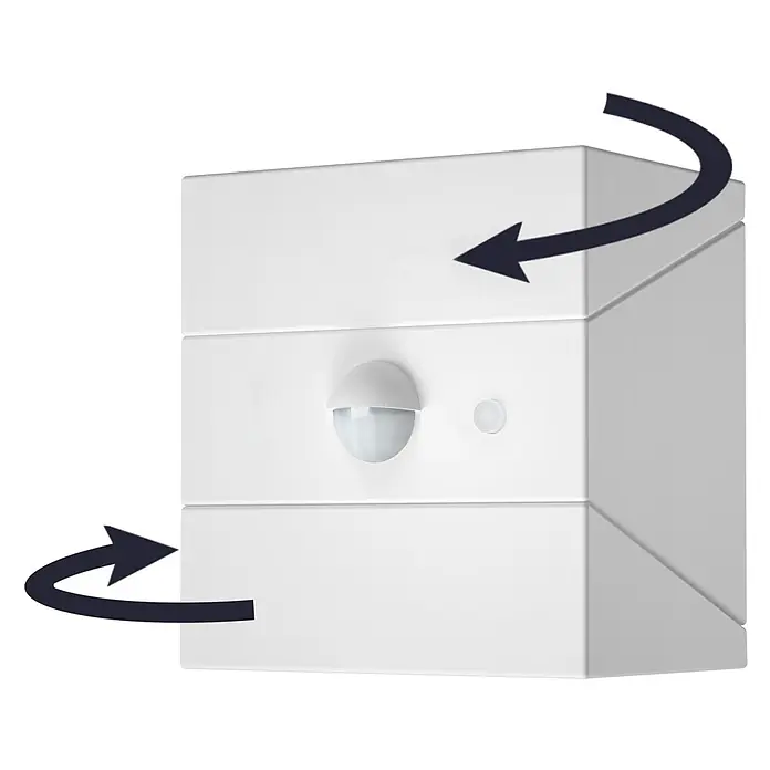 Luceco Aplique solar para exterior Rubix - 2,5 W, Blanco neutro, Blanco, Temperatura del color: 3.000 K - 6.000 K, Orientable 180° - Sensor de movimiento blanco ajustable con cúpula hemisférica y sensor de luz.