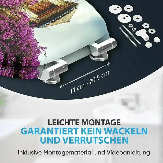 SANILO WC-Sitz Toskana mit Absenkautomatik - MDF, Violett, Mit Absenkautomatik