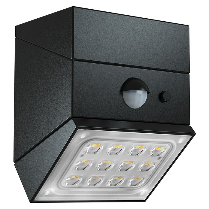 Luceco Aplique solar para exterior Rubix (2,5 W, Blanco neutro, Negro, Temperatura del color: 3.000 K - 6.000 K, Orientable 180°) | BAUHAUS