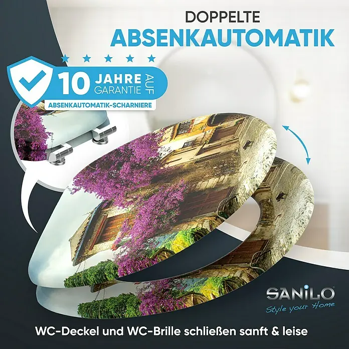 SANILO WC-Sitz Toskana mit Absenkautomatik - MDF, Violett, Mit Absenkautomatik
