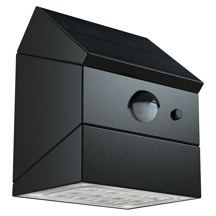 Luceco Aplique solar para exterior Rubix (2,5 W, Blanco neutro, Negro, Temperatura del color: 3.000 K - 6.000 K, Orientable 180°) | BAUHAUS
