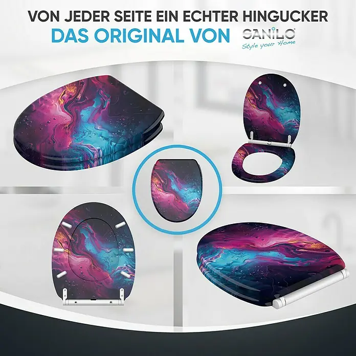 SANILO WC-Sitz Lumen mit Absenkautomatik - MDF, Lila, Mit Absenkautomatik