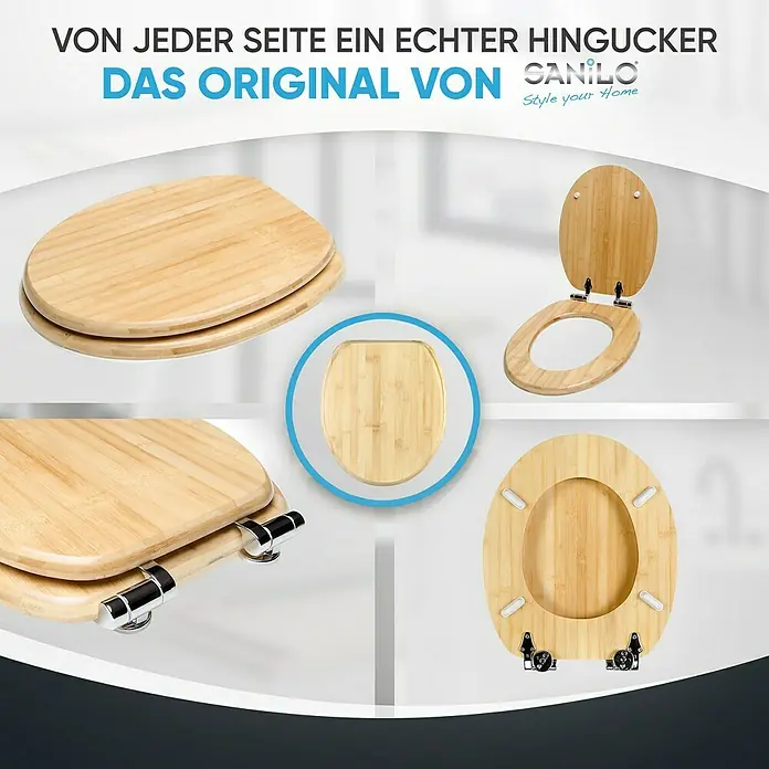 SANILO WC-Sitz Bambus mit Absenkautomatik - Holz, Braun, Mit Absenkautomatik