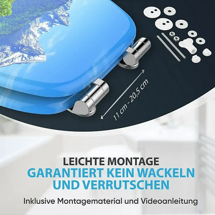 SANILO WC-Sitz Alpen mit Absenkautomatik - MDF, Grün, Mit Absenkautomatik