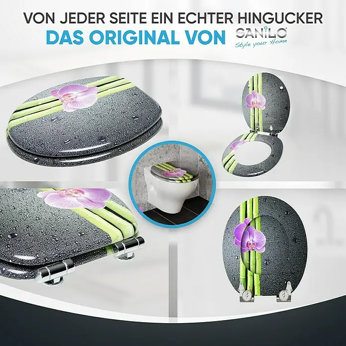 SANILO WC-Sitz Asia mit Absenkautomatik - MDF, Violett, Mit Absenkautomatik
