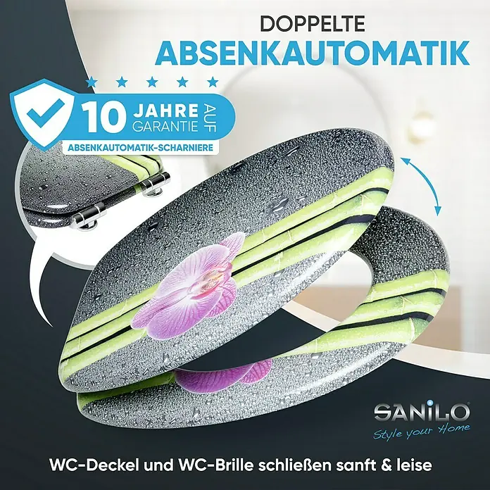 SANILO WC-Sitz Asia mit Absenkautomatik - MDF, Violett, Mit Absenkautomatik