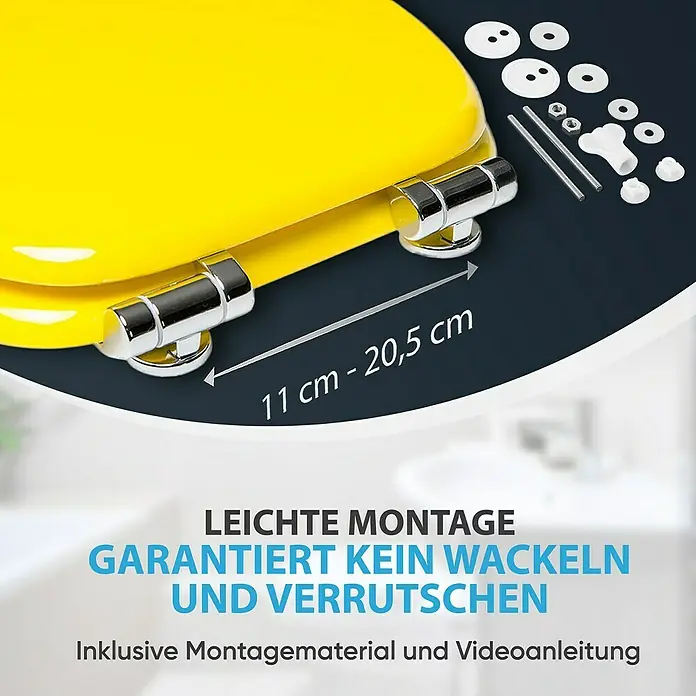 SANILO WC-Sitz Gelb mit Absenkautomatik - MDF, Gelb, Mit Absenkautomatik