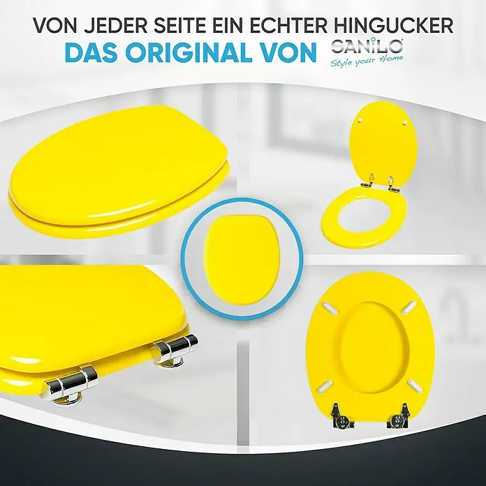 SANILO WC-Sitz Gelb mit Absenkautomatik - MDF, Gelb, Mit Absenkautomatik