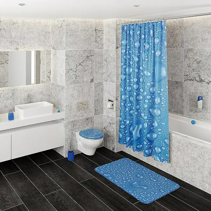 SANILO WC-Sitz Tautropfen Blau mit Absenkautomatik - MDF, Blau, Mit Absenkautomatik