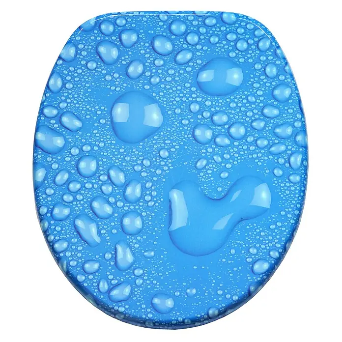 SANILO WC-Sitz Tautropfen Blau mit Absenkautomatik - MDF, Blau, Mit Absenkautomatik