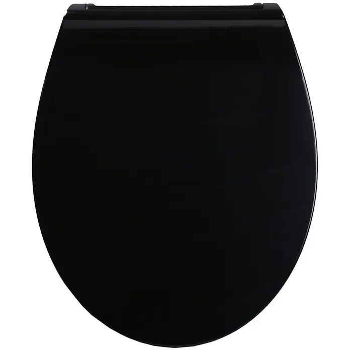 SANILO WC-Sitz Flat Schwarz mit Absenkautomatik - Kunststoff, Schwarz, Mit Absenkautomatik