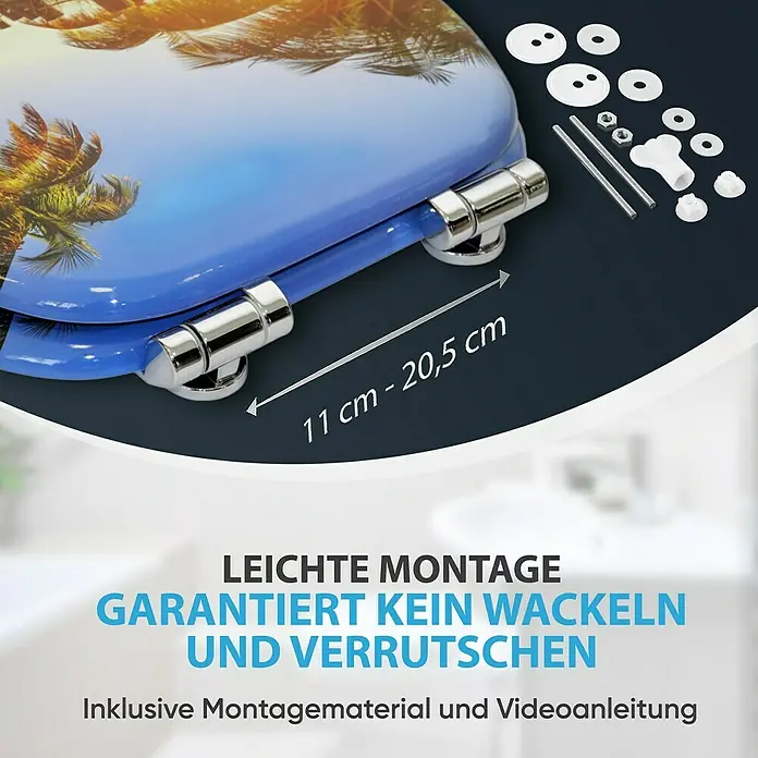 SANILO WC-Sitz Fort Lauderdale mit Absenkautomatik - MDF, Blau, Mit Absenkautomatik