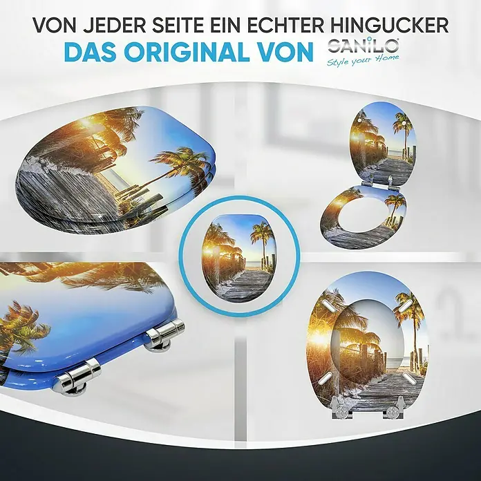 SANILO WC-Sitz Fort Lauderdale mit Absenkautomatik - MDF, Blau, Mit Absenkautomatik