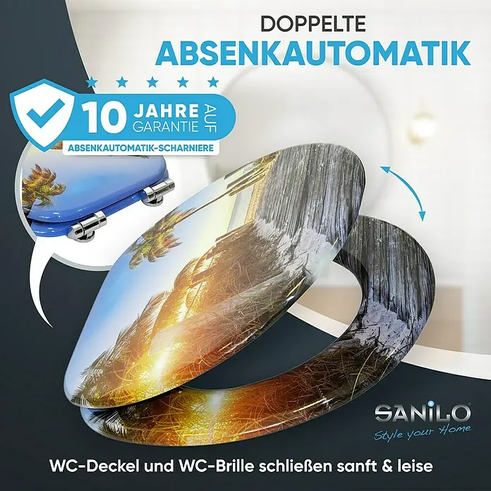 SANILO WC-Sitz Fort Lauderdale mit Absenkautomatik - MDF, Blau, Mit Absenkautomatik