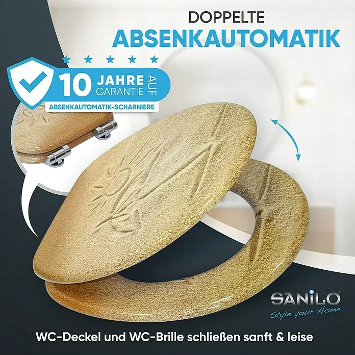 SANILO WC-Sitz Sunshine mit Absenkautomatik - MDF, Braun, Mit Absenkautomatik