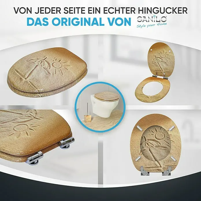 SANILO WC-Sitz Sunshine mit Absenkautomatik - MDF, Braun, Mit Absenkautomatik