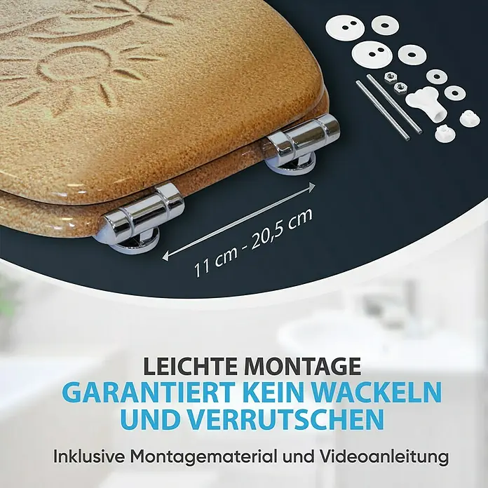 SANILO WC-Sitz Sunshine mit Absenkautomatik - MDF, Braun, Mit Absenkautomatik