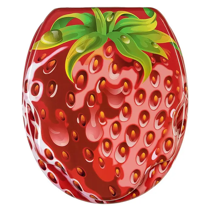 SANILO WC-Sitz Strawberry mit Absenkautomatik - MDF, Rot, Mit Absenkautomatik
