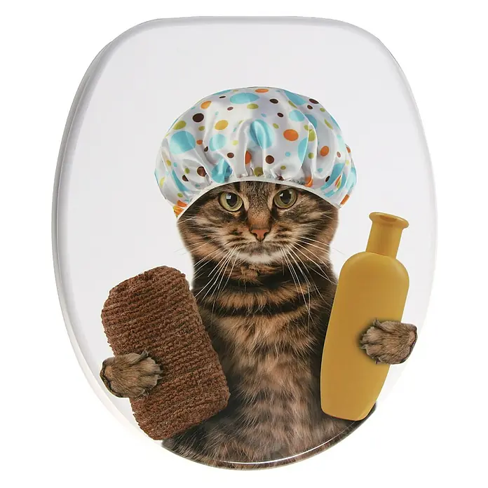 SANILO WC-Sitz Shower Cat mit Absenkautomatik - MDF, Braun, Mit Absenkautomatik