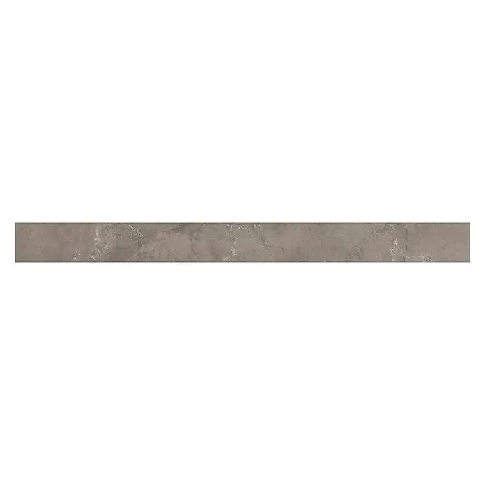 Sockelfliese Premium Marble - 7 x 80 cm, Grau, Glänzend - Nahaufnahme einer grauen Marmorfliese, ideal für elegante Innendesigns und moderne architektonische Anwendungen.