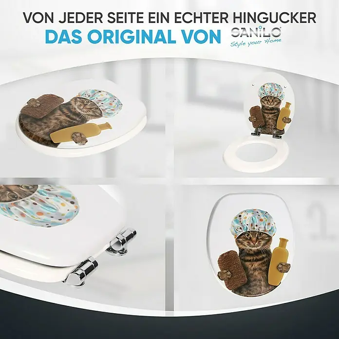 SANILO WC-Sitz Shower Cat mit Absenkautomatik - MDF, Braun, Mit Absenkautomatik
