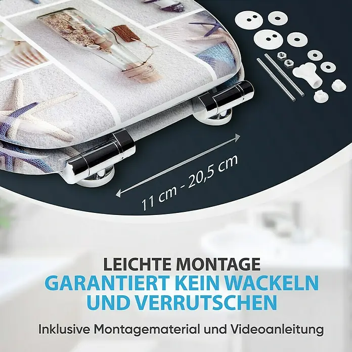 SANILO WC-Sitz Meeresbrise mit Absenkautomatik - MDF, Blau, Mit Absenkautomatik