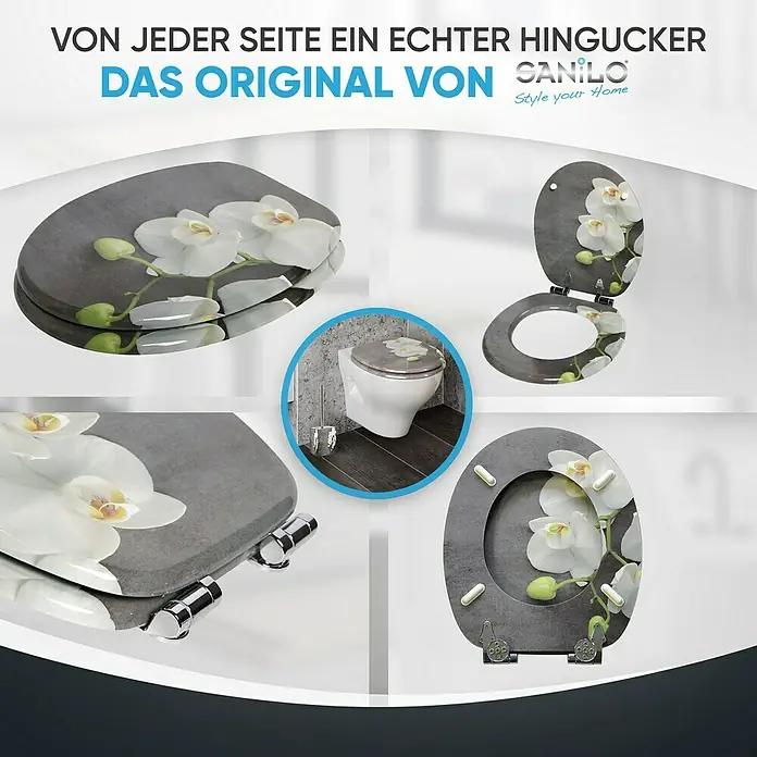 SANILO WC-Sitz Pretty mit Absenkautomatik - MDF, Grau, Mit Absenkautomatik