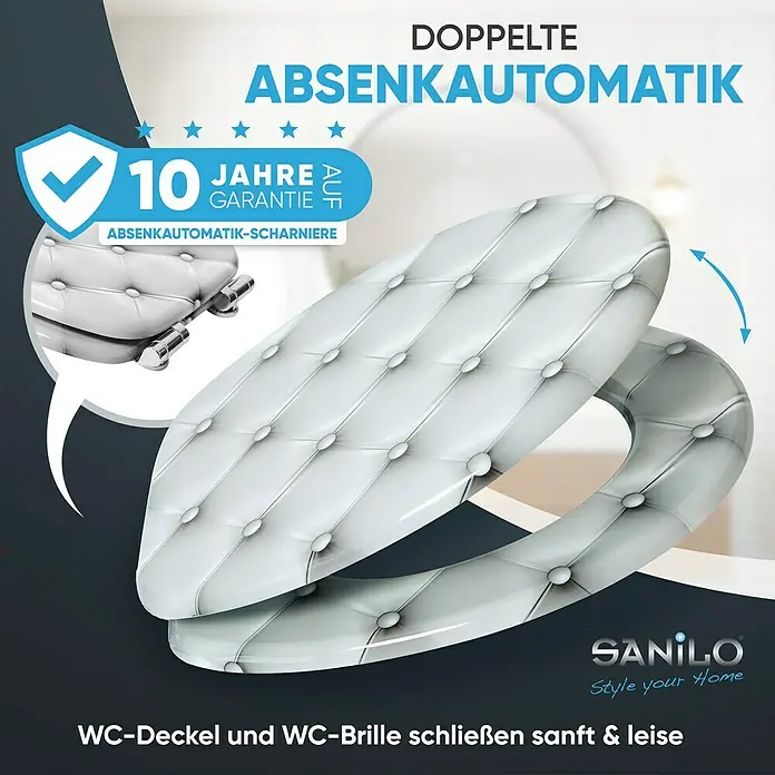 SANILO WC-Sitz Comfort mit Absenkautomatik - MDF, Grau, Mit Absenkautomatik