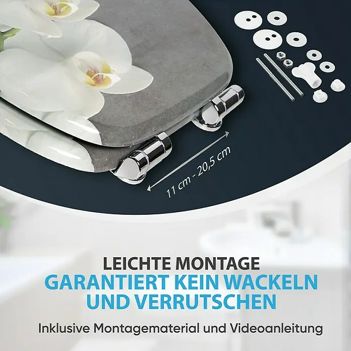 SANILO WC-Sitz Pretty mit Absenkautomatik - MDF, Grau, Mit Absenkautomatik