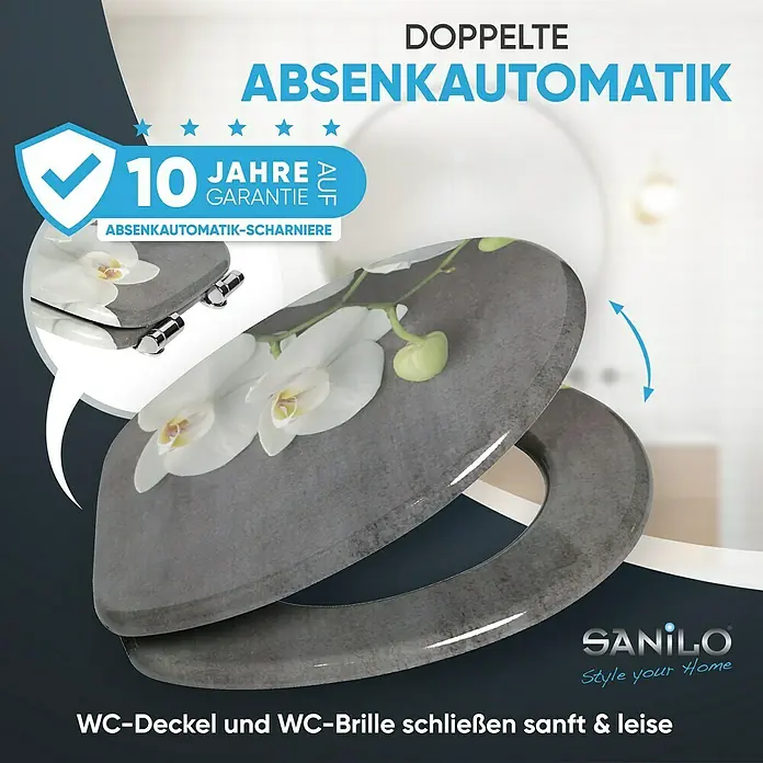 SANILO WC-Sitz Pretty mit Absenkautomatik - MDF, Grau, Mit Absenkautomatik