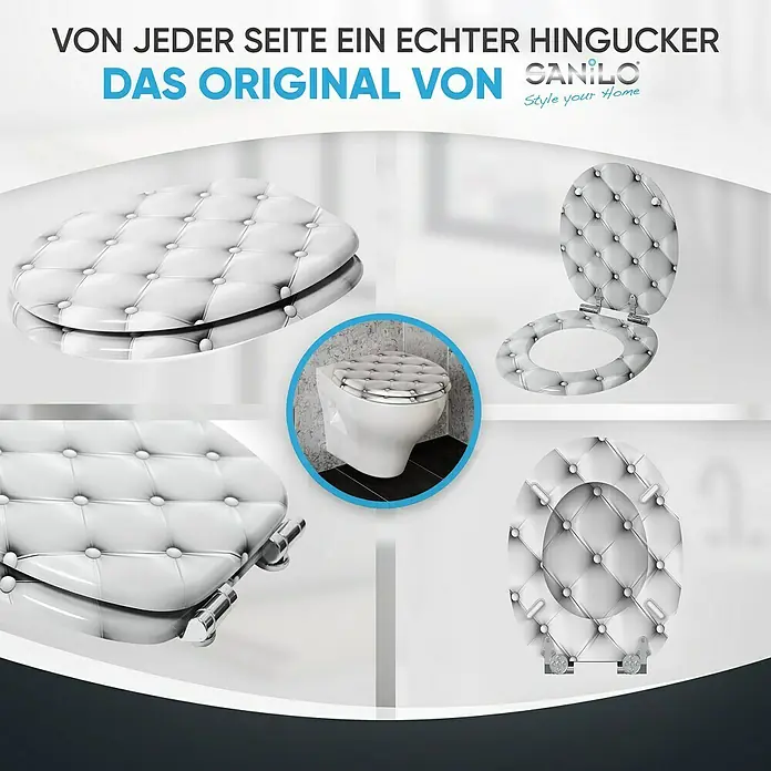 SANILO WC-Sitz Comfort mit Absenkautomatik - MDF, Grau, Mit Absenkautomatik