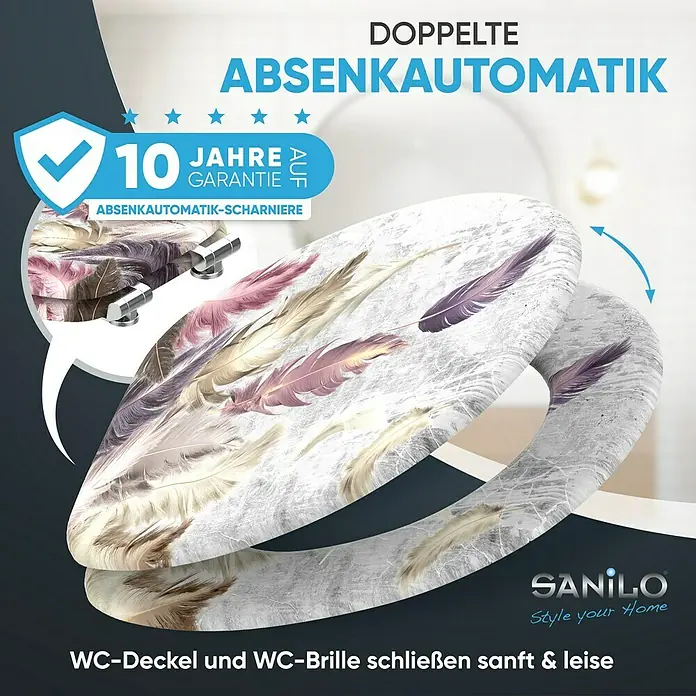SANILO WC-Sitz Federn mit Absenkautomatik - MDF, Violett, Mit Absenkautomatik
