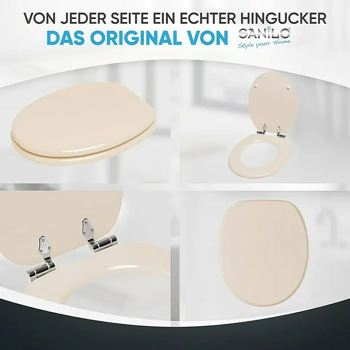 SANILO WC-Sitz Bahamabeige mit Absenkautomatik - MDF, Beige, Mit Absenkautomatik