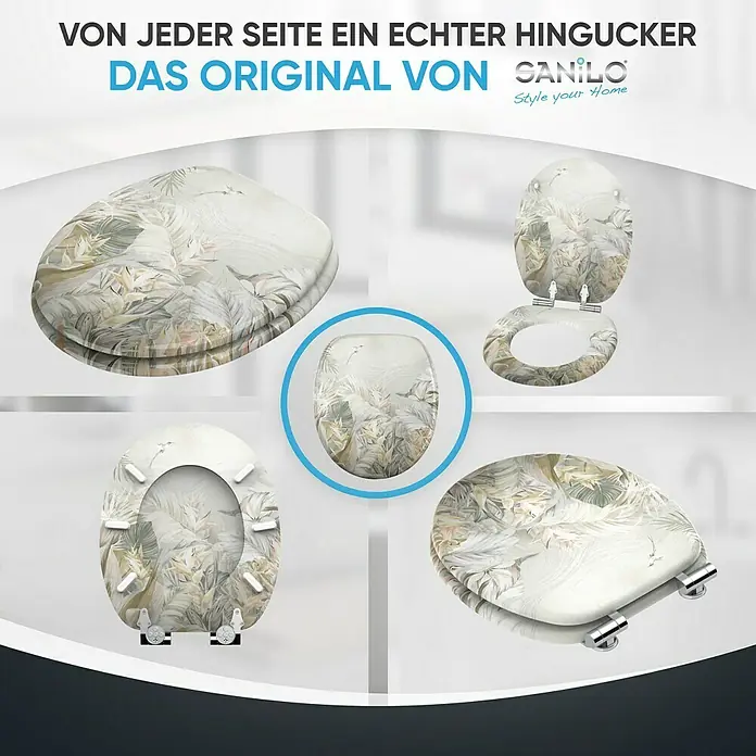 SANILO WC-Sitz Hortus mit Absenkautomatik - MDF, Weiß, Mit Absenkautomatik