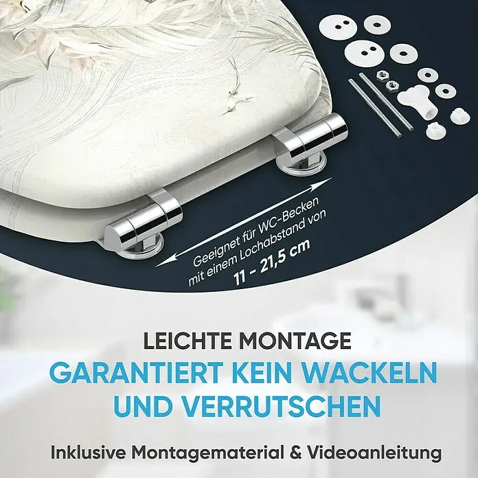 SANILO WC-Sitz Hortus mit Absenkautomatik - MDF, Weiß, Mit Absenkautomatik
